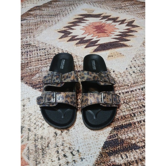 Shoes - Portland‎ by Portland Boot Company sandals double buckle animal print size 8